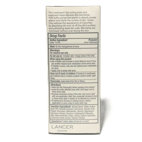 2 Pack, Lancer Clarifying Spot Solution 10% Sulfur + Green Clay *See Description - Picture 4 of 5